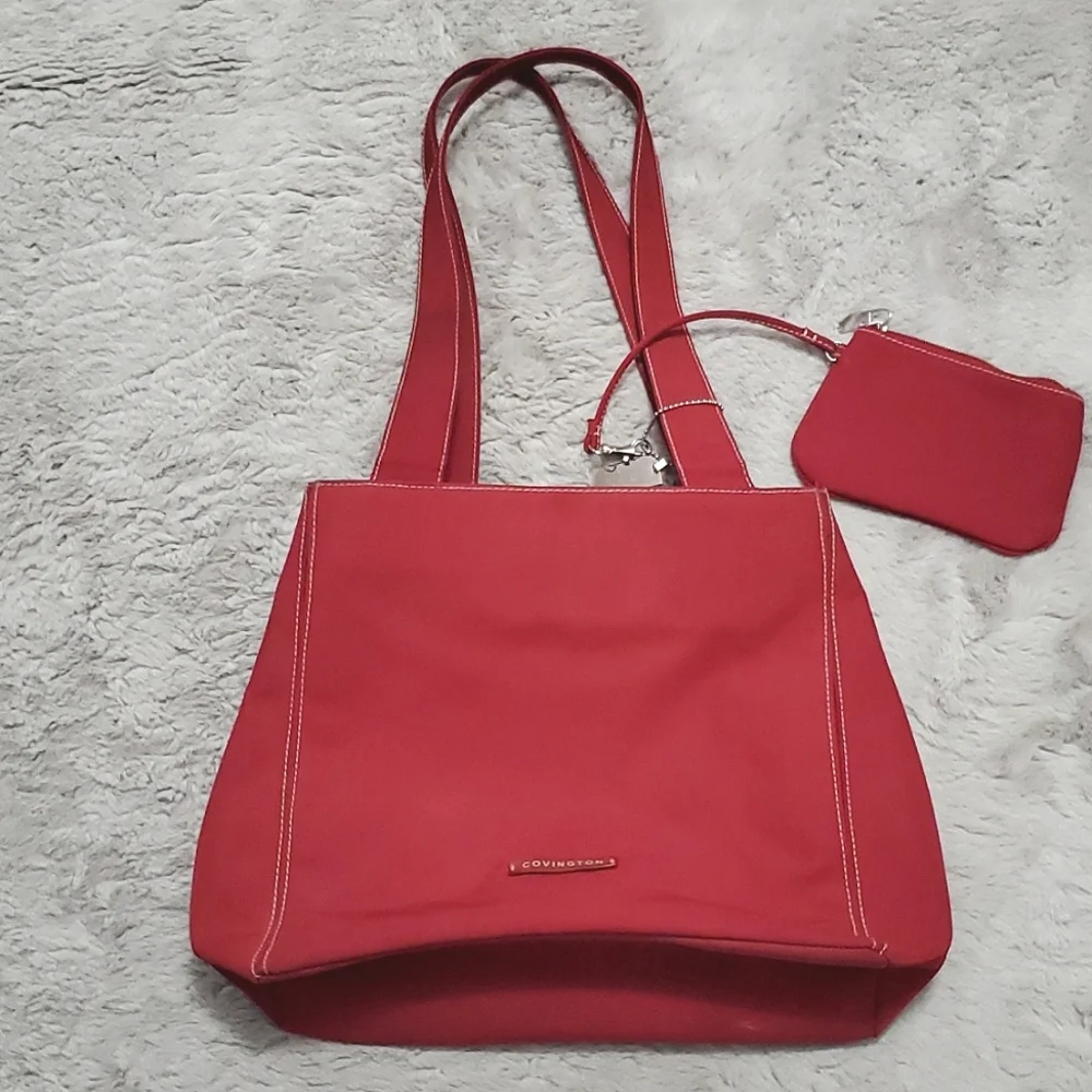 Covington Red nylon shoulder bag with coin purse